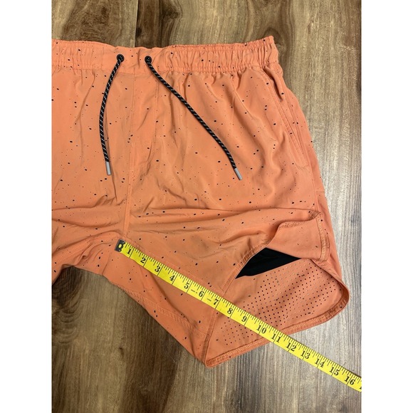 Legends Luka Shorts Mens XL Orange 7" Speckled Lined Drawstring Gym Performance - Picture 8 of 9